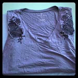 Grey V-neck tee